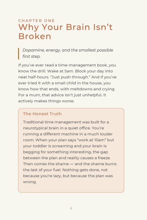 Chapter one page, Why Your Brain Isn't Broken, with an Honest Truth box